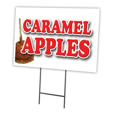 Signmission Caramel Apples Yard Sign & Stake outdoor plastic coroplast window, C-1216 Caramel Apples C-1216 Caramel Apples